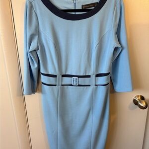 New York & Company Light Blue Long Sleeve Dress